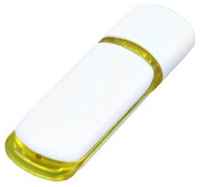 Промо флешка пластиковая с цветными вставками (4 Гб  /  GB USB 2.0 Желтый / Yellow 003)