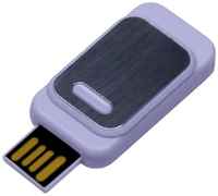 Пластиковая прямоугольная выдвижная флешка с металлической пластиной (64 Гб / GB USB 2.0 / 045)