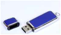 Компактная кожаная флешка для нанесения логотипа (32 Гб  /  GB USB 2.0 Синий / Blue 213 флешнакопитель массивный корпус под тиснение)