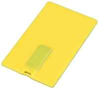 Super Talent Флешка для нанесения логотипа в виде пластиковой карты (32 Гб  /  GB USB 2.0 Желтый / Yellow card1 Flash drive модель 629 W)