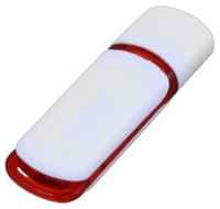 Промо флешка пластиковая с цветными вставками (32 Гб  /  GB USB 2.0 Красный / Red 003 Модель 186)