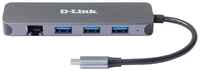 D-Link DUB-2334 A1A Док-станция с разъемом USB Type-C, 3 портами USB 3.0, 1 портом USB Type-C PD 3.0 и 1 портом Gigabit Ethernet