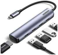 Адаптер Ugreen CM417 USB-C 5 в 1 HDMI, 4x USB 3.0