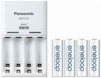 Зарядное устройство Panasonic Basic (K-KJ51MCC40E) для 2 или 4 акк АА / ААА Ni-MH + 4шт АА 1900 мАч