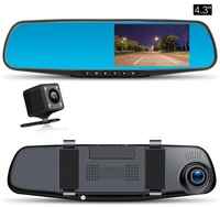 Видеорегистратор зеркало с камерой заднего вида Vehicle Blackbox DVR Full HD 1080 с двумя камерами