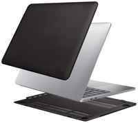 Чехол накладка для ноутбука Apple Macbook Pro 14 дюймов M1 2021 A2442 черный прозрачный
