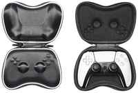 EVA Чехол-сумка для геймпада PlayStation 5 /  кейс для джойстика Sony DualSense PS 5 (цвет черный с белой вставкой)