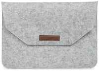 Универсальный чехол-конверт войлочный с липучкой для ноутбука 13-14 дюймов, размер 38-26-1 см, серый