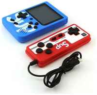 QVATRA Портативная мини-консоль, 8 бит, Детская цветная игровая консоль, Game Box / с джостиком пультом / синяя