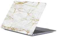 Чехол накладка для ноутбука Apple Macbook Pro 16 дюймов 2019 A2141 мрамор белый с золотым