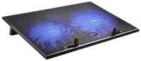Охлаждающая подставка для ноутбука CBR CLP 17202 390x270x25 мм, 2xUSB, вентиляторы2*150 мм, 20 CFM, LED. мат. мет.-пласт