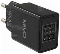Сетевой адаптер - блок питания Mivo MP-MP-223 для зарядки телефона, смартфона, 2xUSB, 5V-2.4A
