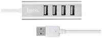Хаб Hoco HB1 Line Machine USB to 4xUSB - (silver usb)