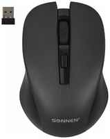 Мышь беспроводная с бесшумным кликом SONNEN V18, USB, 800 / 1200 / 1600 dpi, 4 кнопки, черная, 513514 (арт. 513514)