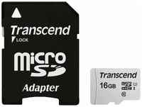 Карта памяти microSDHC 16 GB TRANSCEND UHS- I U1, 95 Мб /  сек (class 10), адаптер, TS16GUSD300S- A