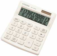 Калькулятор настольный CITIZEN SDC-812NRWHE, компактный (124×102 мм), 12 разрядов, двойное питание, белый