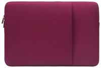 Чехол для ноутбука 13-14 дюймов, на молнии, из водоотталкивающей ткани, размер 36-27-2 см, бордовый