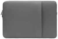 Чехол для ноутбука 13-14 дюймов, на молнии, из водоотталкивающей ткани, размер 36-27-2 см, серый