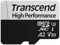Карта памяти microSDXC Transcend 330S, 256 Гб, UHS-I Class U3 V30 A2, с адаптером