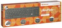 Беспроводная клавиатура USB Defender UltraMate SM-535 черная, полноразмерная, питание 2*ААА, 45535recommended