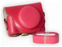 Сумка-футляр-чехол MyPads 2 в 1 из качественной импортной кожи для фотоаппарата Sony Cyber-shot DSC-WX500/HX90/HX90V розового цвета