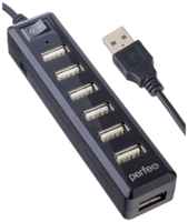 Разветвитель USB (Hub) Perfeo H034, 7 портов, USB 2.0, черный