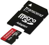 Карта памяти Transcend microSDXC Premium 400X Class 10 UHS-I U1 (60/10MB/s) 64GB + ADP