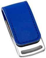 Подарочная флешка кожаная на магните синяя, оригинальный сувенирный USB-накопитель 32GB