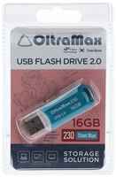 Флешка OltraMax 230, 16 Гб, USB2.0, чт до 15 Мб / с, зап до 8 Мб / с, синяя