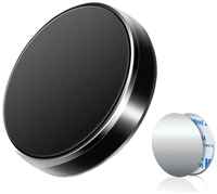 AlisaFox Автомобильный держатель для телефона круглый универсальный / магнитный держатель + 2 магнитные пластины, 50х38 мм + 40х40 мм / цвет серебряный