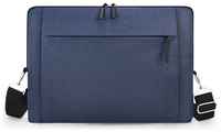 ZaMarket Сумка для ноутбука, макбука (Macbook) 13-14.1 дюймов с ремнем мужская, женская  /  Деловая сумка через плечо, размер 38-28-4 см, синий
