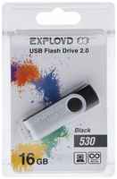 Флешка Exployd 530, 16 Гб, USB2.0, чт до 15 Мб/с, зап до 8 Мб/с, чёрная