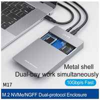 Док-станция Acasis Dual-Bay M.2 SSD NVME+NFGG Enclosure for M Key B+M Key Space Grey (M17)