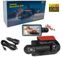 Black Box Автомобильный видеорегистратор BlackBOX DVR A68  /  2 камеры  /  Full HD 1080