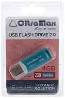 Флешка 230, 4 Гб, USB2.0, чт до 15 Мб / с, зап до 8 Мб / с, синяя