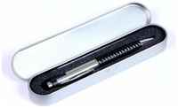 Подарочная флешка Ручка кожаная черная 32GB в металлическом боксе