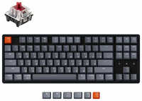 Клавиатура беспроводная механическая Keychron K8, Bluetooth, RGB, Gateron Red Switch, Черный / Серый K8J1