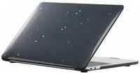 Чехол накладка для ноутбука Apple Macbook Air 13 дюймов 2010-2015 2017 А1369 А1466 черный прозрачный с блестками