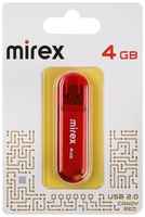 Флешка Mirex CANDY , 4 Гб , USB2.0, чт до 25 Мб/с, зап до 15 Мб/с, красная