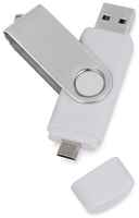 Yoogift USB / micro USB-флешка 2.0 на 16 Гб Квебек OTG, белый
