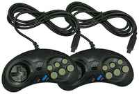 Джойстик / геймпад / контроллер Turbo для игровой приставки Sega 9pin 16 bit узкий разъем черный