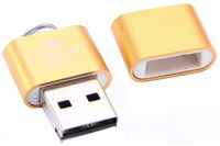 Картридер Устройство Карт-ридер Earldom ET-OT12 USB - MicroSD, золотой