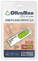 Флеш-накопитель 8Gb OltraMax 250, USB 2.0, пластик, зелёный
