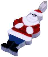 Centersuvenir.com Новогодняя флешка Заяц дед мороз символ 2023 года Rabbit Santa (128 Гб  /  GB USB 3.0 Белый / White New Year Rabbit Для нвогодних фотографий)