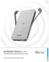 Внешний аккумулятор с беспроводной зарядкой Momax Q.Power Touch 2 Wireless Charging Power Bank 10000mAh IP112MFI Light Grey (IP112MFIA)