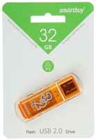 Флешка Smartbuy Glossy series Orange, 32 Гб, USB2.0, чт до 25 Мб / с, зап до 15 Мб / с, оранжевая
