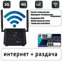 Комплект для интернета и раздачи, 150ГБ за 360р/мес., Wi-Fi роутер OLAX AX5 PRO + сим карта