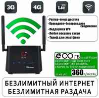 Комплект с безлимитным интернетом и раздачей, Wi-Fi роутер OLAX AX5 PRO со встроенным 3G/4G модемом + сим карта с тарифом за 360р/мес