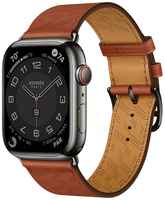 Умные часы Apple Watch Hermès Series 8 45 мм Steel Case GPS + Cellular, /Fauve Barénia Single Tour Deployment Buckle