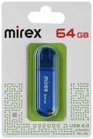 Флешка Mirex CANDY , 64 Гб , USB2.0, чт до 25 Мб/с, зап до 15 Мб/с, синяя